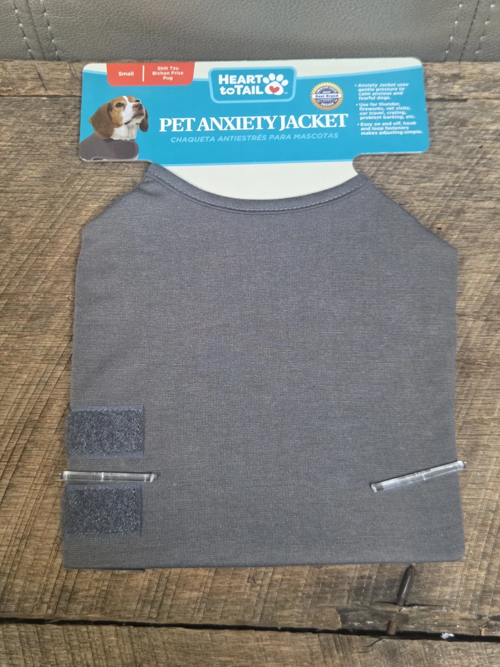 NWT Heart to Tail Gray Dog Anxiety Jacket Vest Size Small BIN 1K